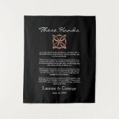 Tenture Celtic Knot Irlandais Mariage Keepsaké Handfasting (Devant)