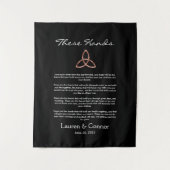 Tenture Celtic Trinity Knot Irlandais Vows Mariage Handfas (Devant)