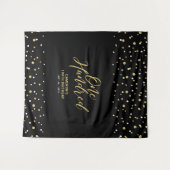 Tenture Cent Or & Noir Décor de fête pour 100e anniversair (Devant (Horizontal))