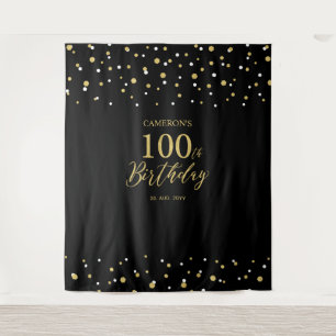 Tenture Cent Or & Noir Fond pour Fête des 100 ans d'annive