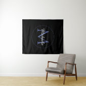 Tenture Cercle minimal moderne nom initial monogramme mode (En situation (horizontale))