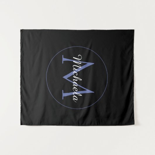 Tenture Cercle minimal moderne nom initial monogramme mode (Devant (Horizontal))