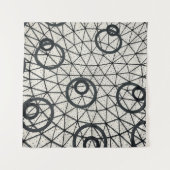 Tenture Cercles Abstraits noirs et blancs (Devant (Horizontal))