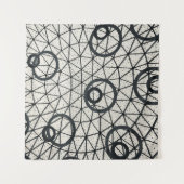 Tenture Cercles Abstraits noirs et blancs (Devant)