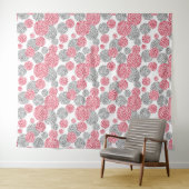 Tenture Cercles avec imprimé léopard gris et rouge (En situation (horizontale))