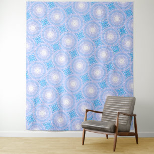Tenture Cercles bleu ciel motif