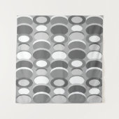 Tenture Cercles d'art Abstraits rétro gris (Devant (Horizontal))