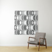 Tenture Cercles d'art Abstraits rétro gris (En situation)