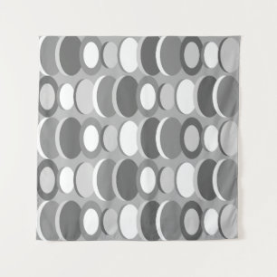Tenture Cercles d'art Abstraits rétro gris