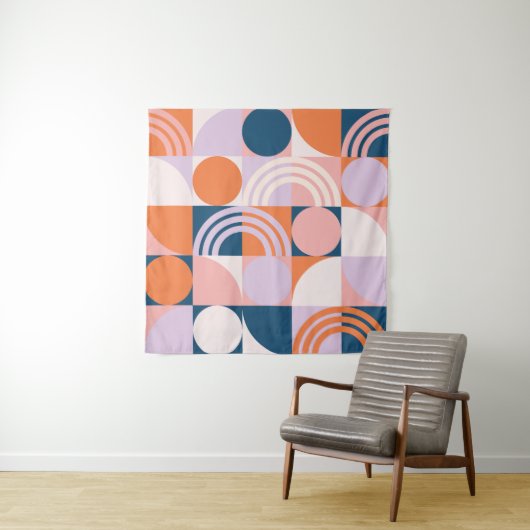 Tenture Cercles du milieu du siècle : Motif géométrique (En situation)