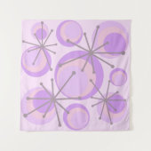 Tenture Cercles du milieu du siècle Starburts Lavender (Devant (Horizontal))