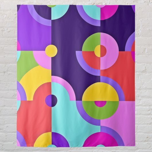Tenture Cercles modernes gais en bleu rose et vert