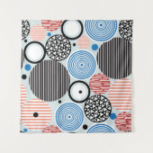 Tenture Cercles multicolores, design motif graphique. (Devant (Horizontal))