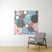 Tenture Cercles multicolores, design motif graphique. (En situation (horizontale))