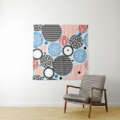 Tenture Cercles multicolores, design motif graphique. (En situation)