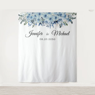 Tenture Cérémonie de Mariage Boho bleu Contexte