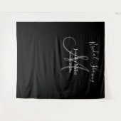Tenture Cérémonie de mariage en noir et gris Monogramme No (Devant (Horizontal))