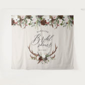 Tenture Ceremonie de mariage floral bourgogne cerf rustiqu (Devant (Horizontal))