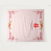 Tenture Cérémonie de thé à cadre chinois jaune orange (Devant (Horizontal))