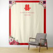 Tenture Cérémonie du thé rouge mariage chinois toile de fo (En situation)