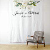 Tenture Cérémonie Mariage florale de Roses blanches Contex (En situation)