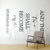 Tenture Cérémonie Mariage "Two Doit Devenir One" (En situation (horizontale))