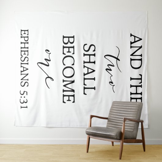 Tenture Cérémonie Mariage "Two Doit Devenir One" (En situation (horizontale))