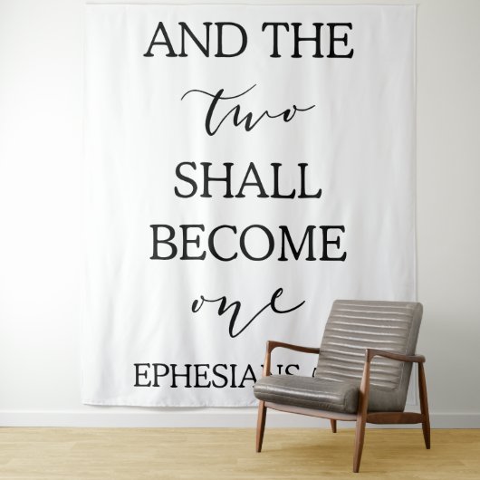 Tenture Cérémonie Mariage "Two Doit Devenir One" (En situation)