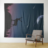 Tenture cerf au clair de lune (En situation (horizontale))
