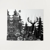 Tenture Cerf avec grand rack hors forêt (Devant (Horizontal))