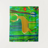 Tenture Cerf dans un cadre forestier d'Imaginaire (Devant)