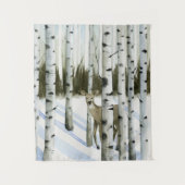 Tenture Cerf en chute de neige (Devant)