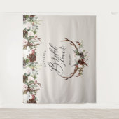 Tenture Cerf rustique bordeaux élégant shower de mariage f (Devant)