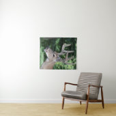 Tenture Cerfs communs de queue blanche en velours (En situation (horizontale))