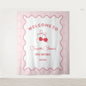 Tenture Cerise sur le dessus Pink Bow Anniversaire (Devant)