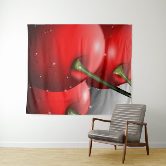 Tenture Cerises avec gouttes de ragoût (En situation (horizontale))