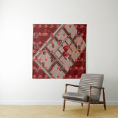 Tenture 'Cerises & Chocolat' multifonctions avec rouge fon (En situation (horizontale))