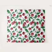 Tenture Cerises rouges sur blanc (Devant (Horizontal))