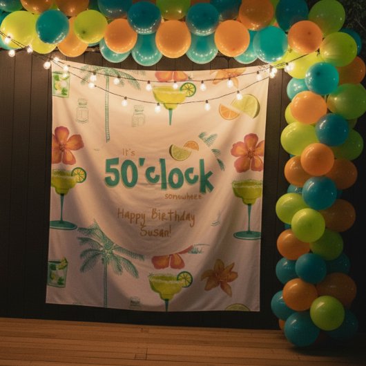 Tenture C'est 50 heures Thème de fête