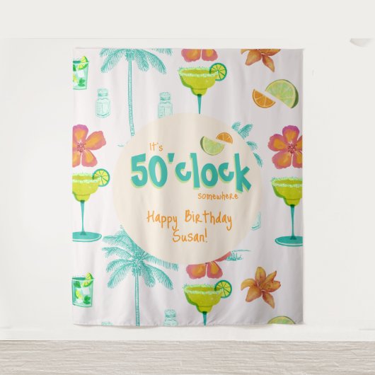 Tenture C'est 50 heures Thème de fête (Devant)