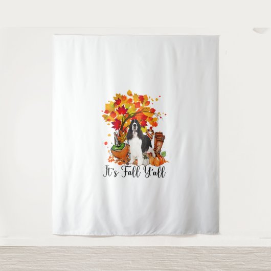 Tenture C'est automne Y'all Springer Spaniel Dog Halloween (Devant)