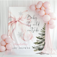 C'est Froid Dehors Baby Shower Rose Ruban Rose