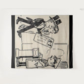 Tenture C'est le Billet - 1920 dessin animé de théâtre (Devant (Horizontal))