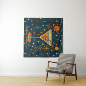 Tenture C'est l'heure du Martini Atomique Étoiles Cosmique (En situation (horizontale))
