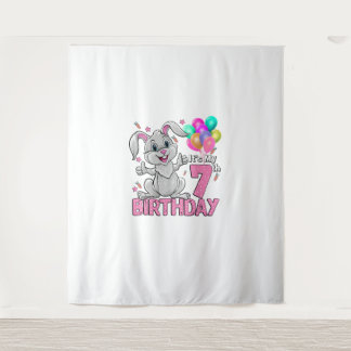 Tenture C'est mon 7e anniversaire Rabbit 7e anniversaire 7