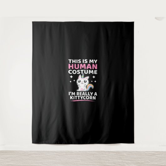 Tenture C'est mon costume humain Je suis vraiment un Kitty (Devant)