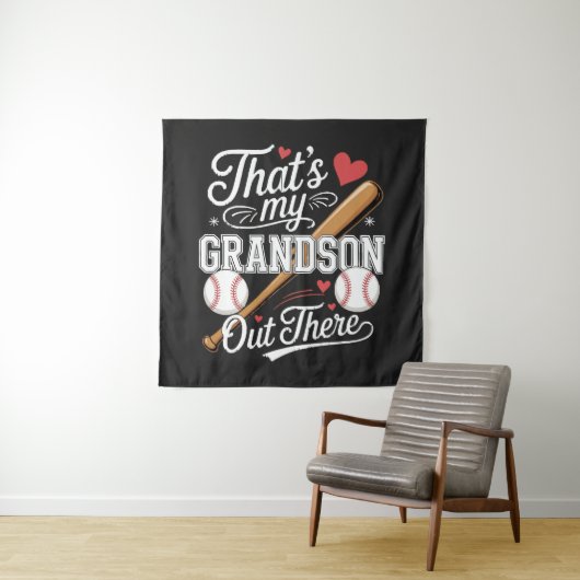 Tenture C'est mon petit-fils là-bas Baseball (En situation)