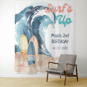 Tenture C'est parti pour la surf   Anniversaire de plage t
