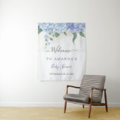 Tenture C'est un garçon, Hydrangea Blue, Baby Shower botan (En situation)