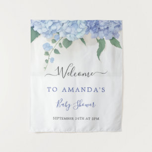 Tenture C'est un garçon, Hydrangea Blue, Baby Shower botan